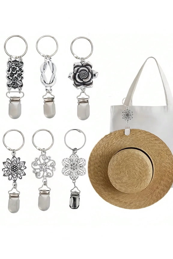 6pcs Travel Bag Cap Clip Hanging In Handbag Backpack Travel Luggage Backpack Outdoor Travel Beach Cap Matching Accessories