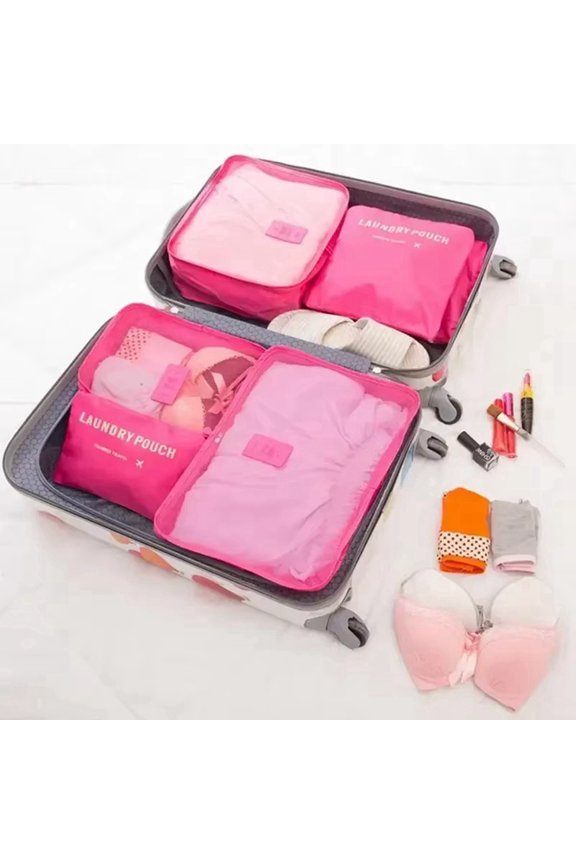 6pcs Travel Storage Bags Suitcase Packing Set Storage Cases Portable Luggage Organizer Clothes Shoe Foldable Organizer