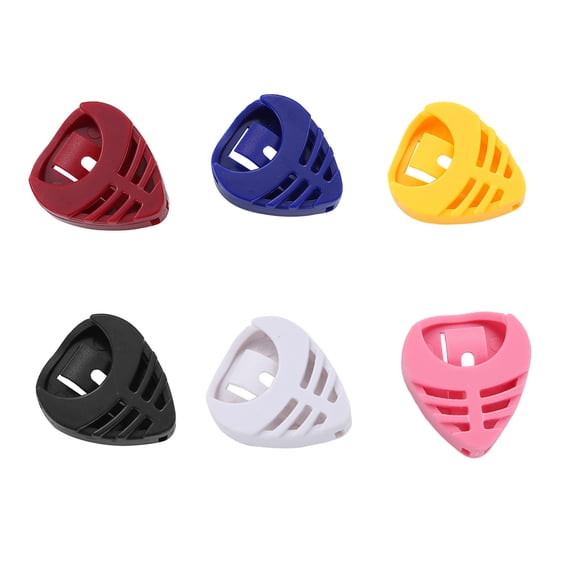 6pcs Triangular Guitar Pick Organizers ABS Materials Light weight Portable Guitar Pick Storage Box For Guitarists