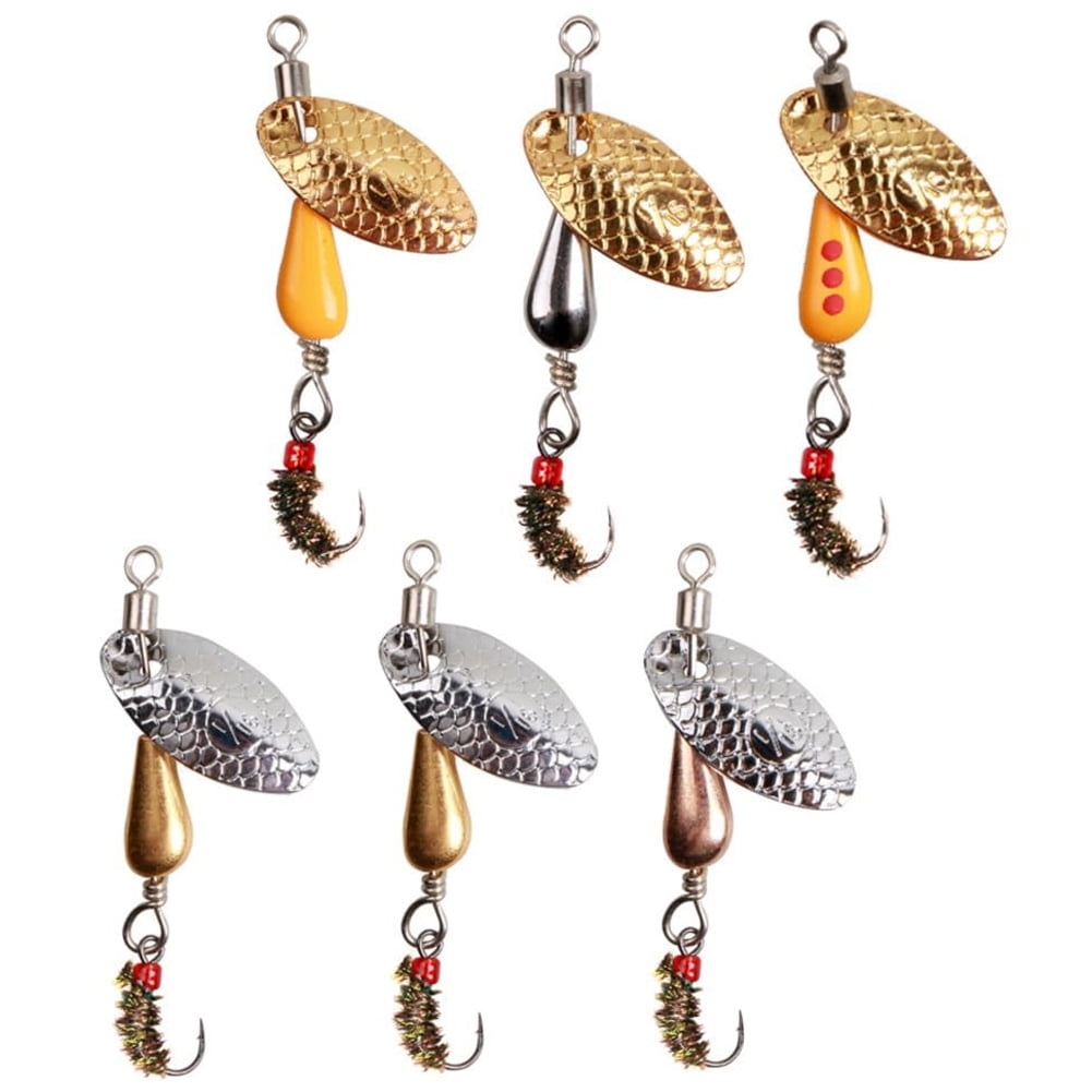 6pcs Trout Spinners, Fly Trout Fishing Lures for Bass Salmon Pike