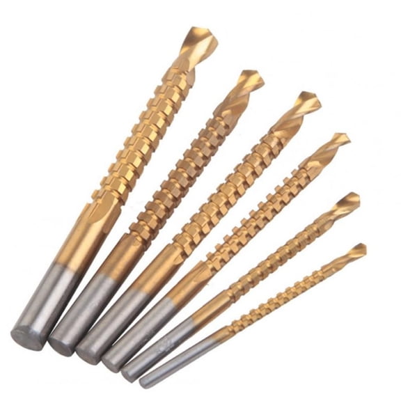 6pcs Twist Drill Bit Set High 3-8mm High Speed Steel Hole Cutter Sawtooth Twist Bits Drills Tool for Woodworking