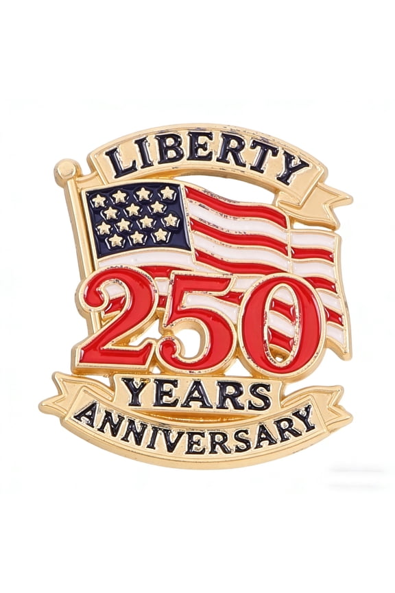6pcs USA 250th Anniversary Brooch Pin for Men Women America 1776-2026 Patriot Commemorative Metal Pins 250 Years Birthday Blessings Lapel Pin