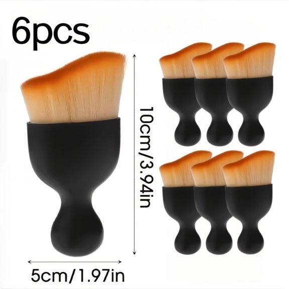 6pcs Ultra-Soft Car Interior Detailing Brush - Manual Dusting Tool for Vents, Gaps And Console - Safe for Leather, Plastic And Fabric - Portable, No Power Needed - Ergonomic Grip