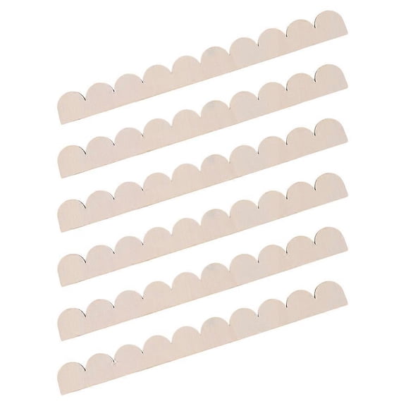 6pcs Unfinished Scalloped Wood Trim for DIY Home Decor  Stylish Edge Molding for Walls, Cabinets, Shelves, and Doors  Easy to Paint and Install