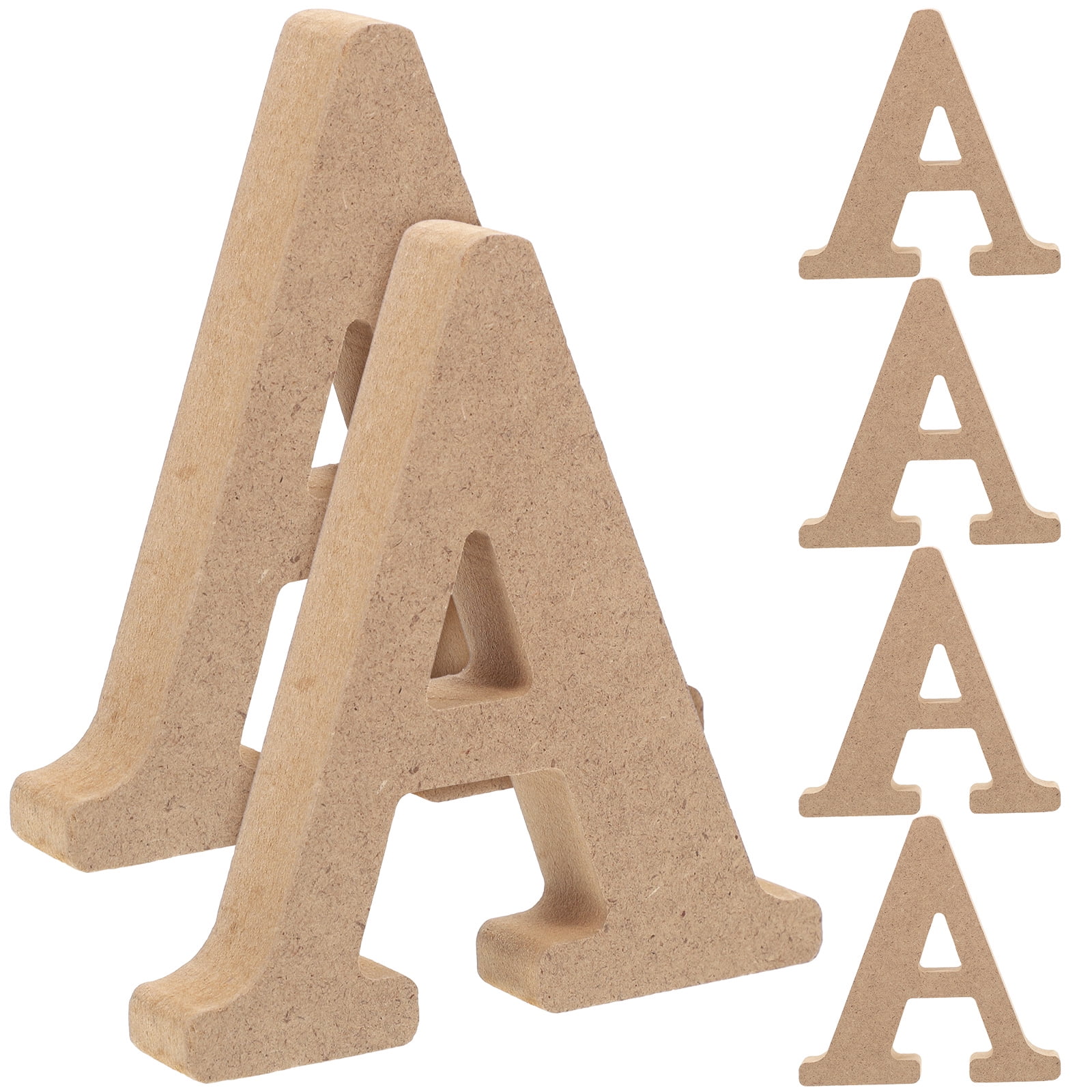 6pcs Unfinished Wood Letter A Wooden Letter Sign Decoration for DIY Crafts Wedding Prop