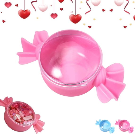 6pcs Valentine's Day Round Candy Box - Compact Lightweight Treat Holder for Valentine Gifting, Party Favors, Tabletop Displays, and Small Sweet Storage Home & Party Embellishments, Pink