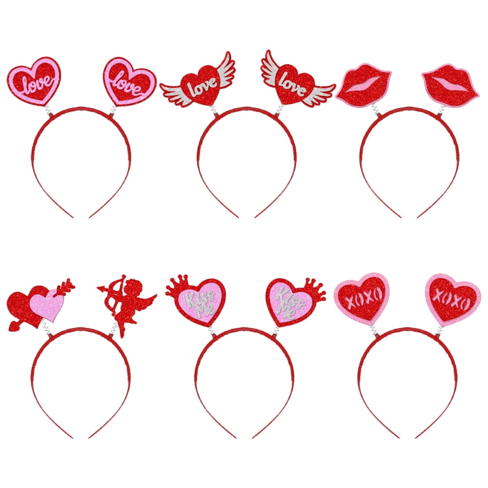 6pcs Valentines Day Headband Heart Headband Women Headdress  display picture 1