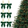 thumbnail image 1 of 6pcs Velvet Christmas Bows - Burgundy Style for Christmas Tree, Wreaths & Gift Wrapping, Soft Velvet Texture, Perfect for Wedding Parties, Snack Bags, Baking Candy Bags & Home Decor, Green, 6pcs, 1 of 8