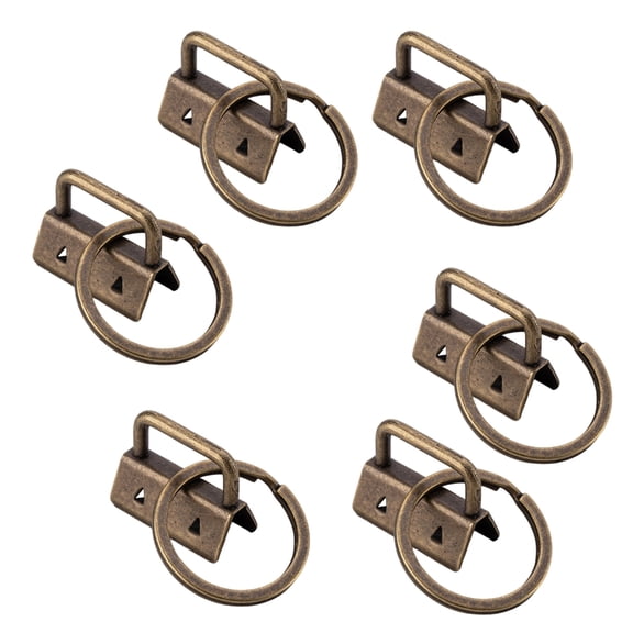 6pcs Versatiles Spring Rings Round Pendant Keyring Creative Zincs Alloys Keychains Suitable for Jewelry Crafting