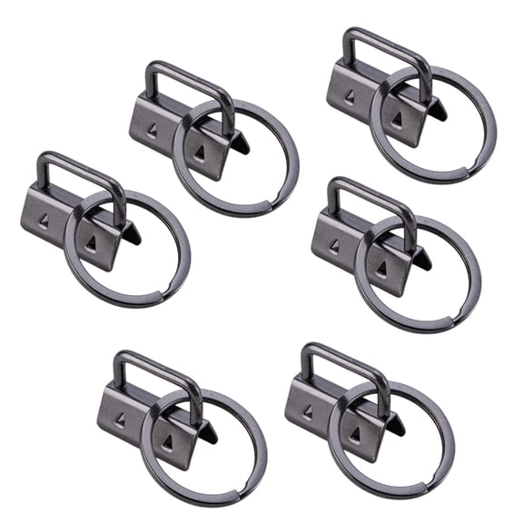 6pcs Versatiles Spring Rings Round Pendant Keyring Creative Zincs Alloys Keychains Suitable for Jewelry Crafting