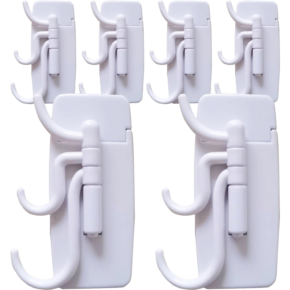 6pcs Vertical Hook Rack Adhesive Swivel Wall Hooks Multi-use Hooks Wall ...