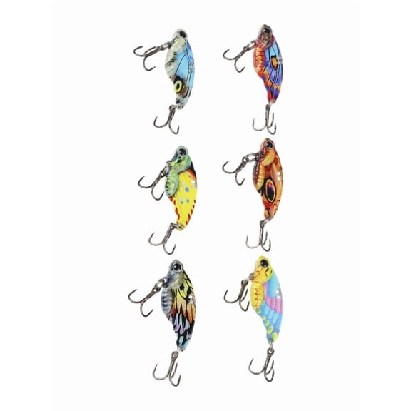 6pcs Vibration Spoon Bait for Bass Fishing Metal Lures with Design for Deep and Shallow Water (7g)