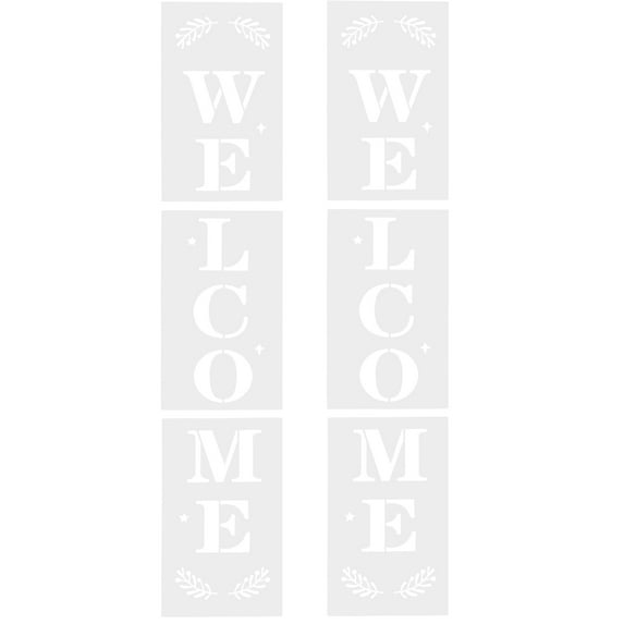 6pcs WELCOME Home Painting Stencils Drawing Templates for Wood Doors Porch