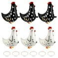 6pcs Walking Chicken Balloons MMF7 Foil, Farm Animal Birthday