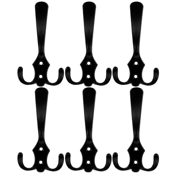 6pcs Wall Hooks with Screws Hanging Coat Hooks Hat Clothes Hooks Backpack Hooks
