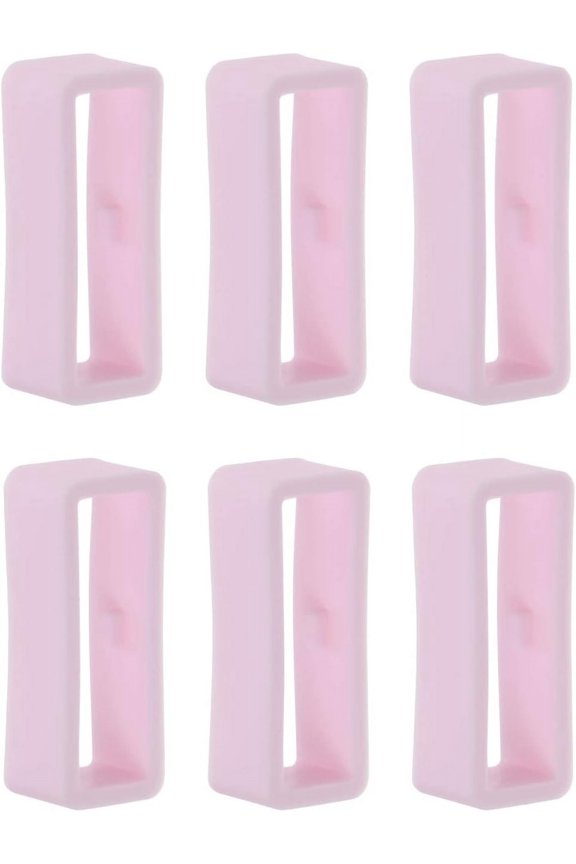 6pcs Watch Strap Loop Fastener Rings 22mm, Light Pink -