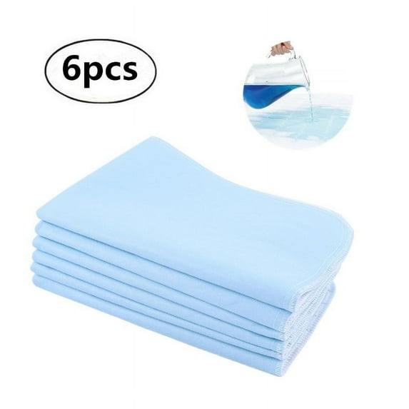 6pcs Waterproof Pads for Bed Reusable Washable Bed Pads An Absorbent Mattress Underpad for Kids, Adults and Pets(17.7 * 23.6inch)
