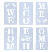 6pcs Welcome Home Painting Stencils Drawing Templates for Wood Doors Porch