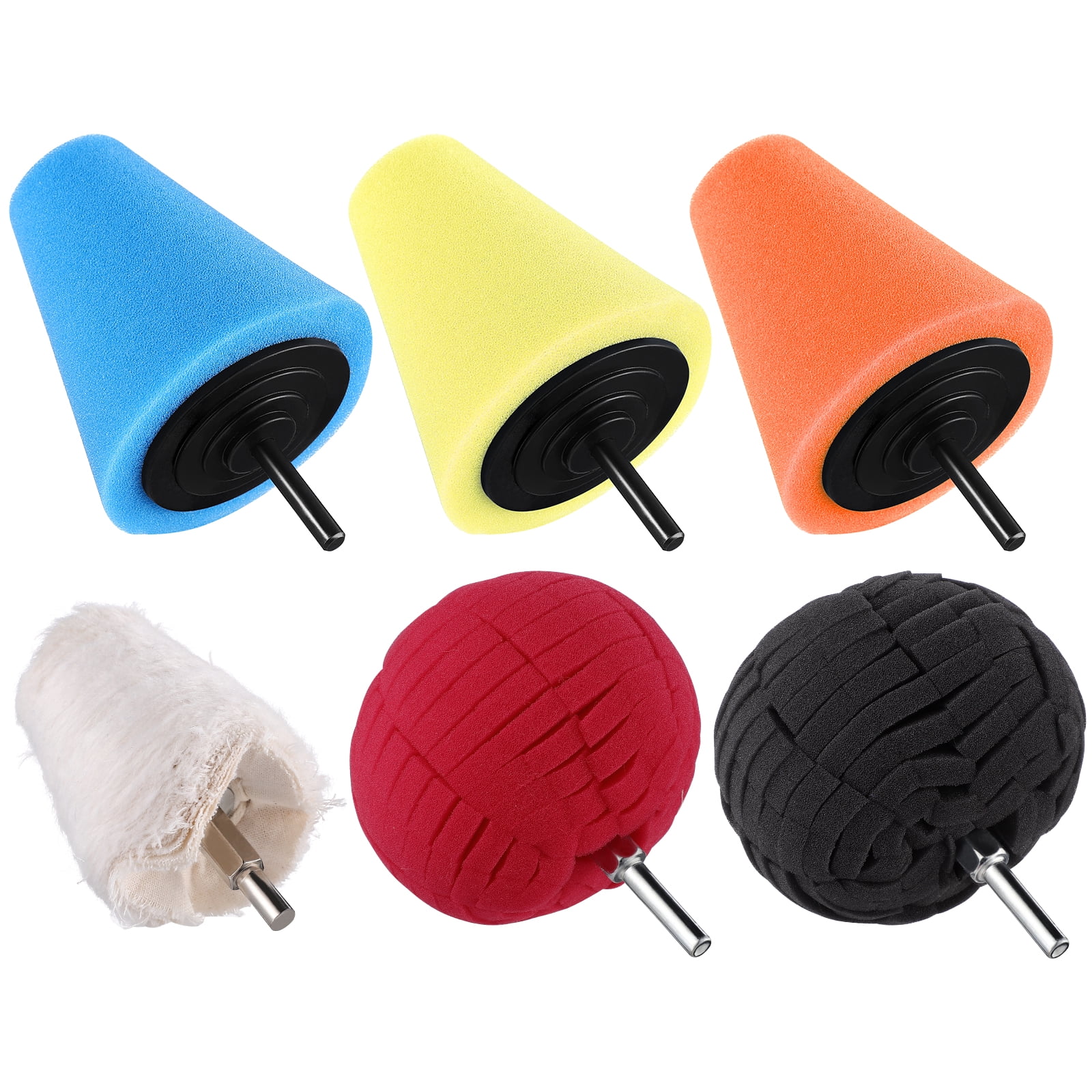 6pcs Wheel Care Automotive Polishing Cones Drill Wheel Polisher Car