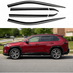 6pcs Window Visor Rain Guards Compatible with 2019-2025 Toyota RAV4 , Smoke Tape-On Outside Mount Window Vent Deflectors