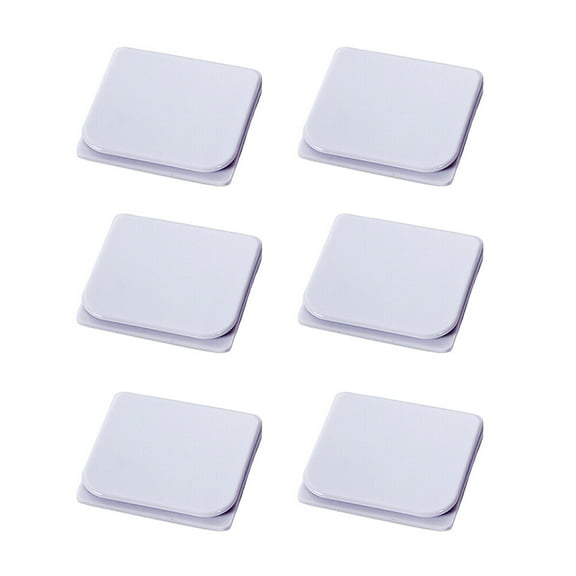 Homoyoyo 6Pcs White Shower Curtain Guard Clips Self Adhesive for Holding Curtains Against Wall
