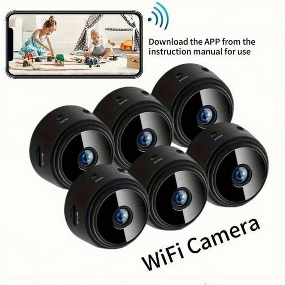 1-6pcs Wireless Security Camera - 1080P HD, 2.4G WiFi, Wide-Angle View, Battery Powered - Indoor/Outdoor Home Monitoring, Remote Viewing via App