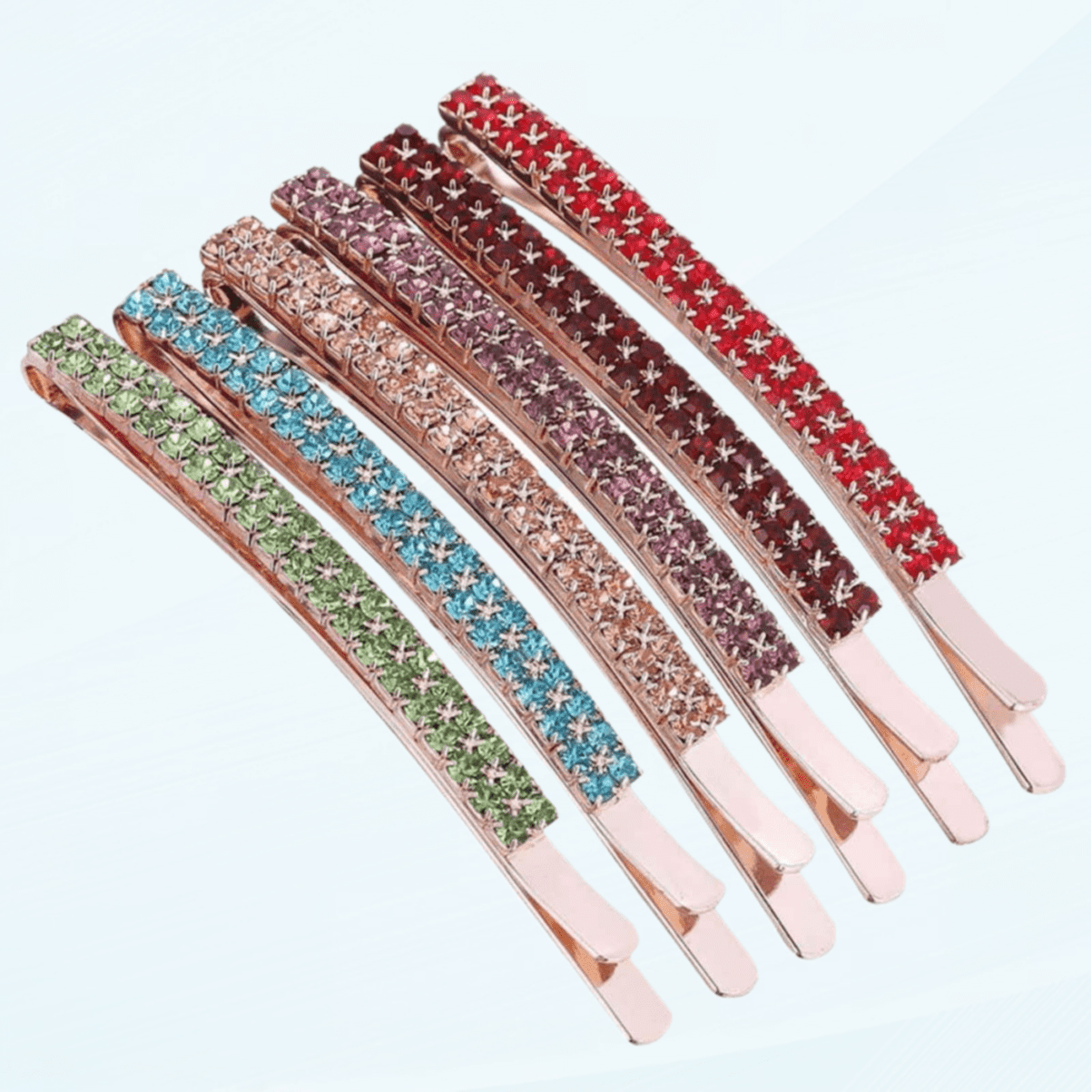 6pcs Women Ornament Crystal Shining Clips Color Bobby Styling Girls Hair Ladies Vintage Metal Glitter Decors Pins Hairpins Barrette Sparkly Bang Gifts Jewelry Random Assorted