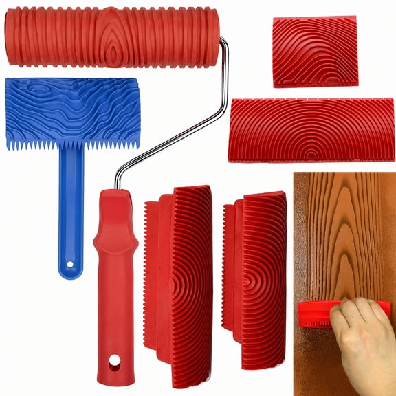 6pcs Wood Graining Tool Set for Wall Room Art Paint Decoration