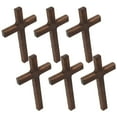 6pcs Wooden Rustic Church Adornments Handheld Small Props