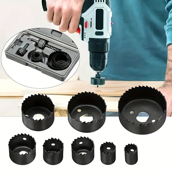 6pcs Woodworking Hole Saw Hole Cutter Set Drill Bit Wood Plasterboard Electric Grinder Cutting Blade 32-54mm Wood Cutter Tools