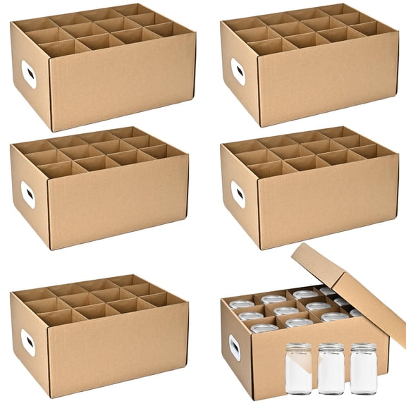 6pcs Yellow Canning Jar Storage Boxes 72 Quart Jar Organizer