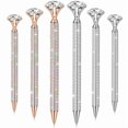 thumbnail image 1 of 6pcs ballpoint pen, shiny metal stationery pen, Crystal Bling Rhinestone Metal Glitter Diamond Ballpoint Black Ink Pens, sparkling and shining, preferred diamond pen as a birthday gift, 1 of 5