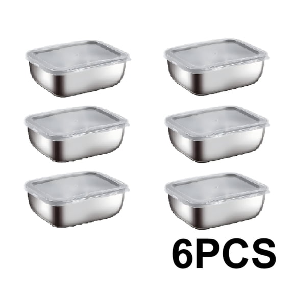 6pcs combination Stainless Steel Food Storage Container Suitable for Vegetables Fruits and Home Restaurant Food Containers
