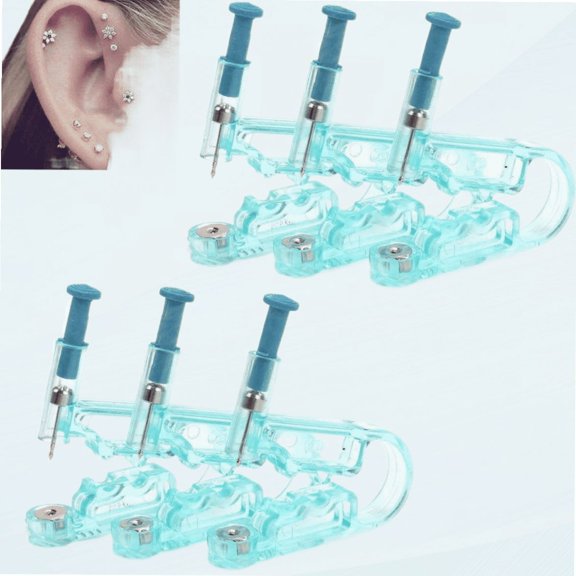 6pcs disposable Safety Ear Piercing Gun Unit Tool with Asepsis Pierce Kit Blue for Piercing kit Piercing Supplies with Ear Stud