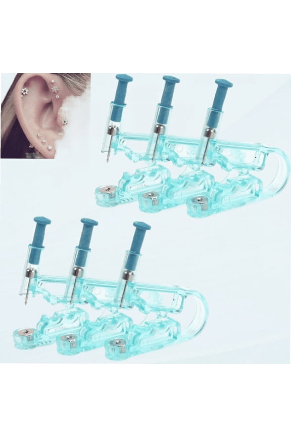 6pcs disposable Safety Ear Piercing Gun Unit Tool with Asepsis Pierce Kit Blue for Piercing kit Piercing Supplies with Ear Stud