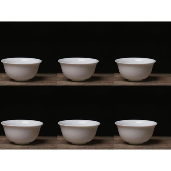 6pcs/lot 30ml Chaozhou Teacup Ceramic Cups White Teaware Bowl For Tea Ceremony Chinese Thin Kung Fu Tea Cup Set