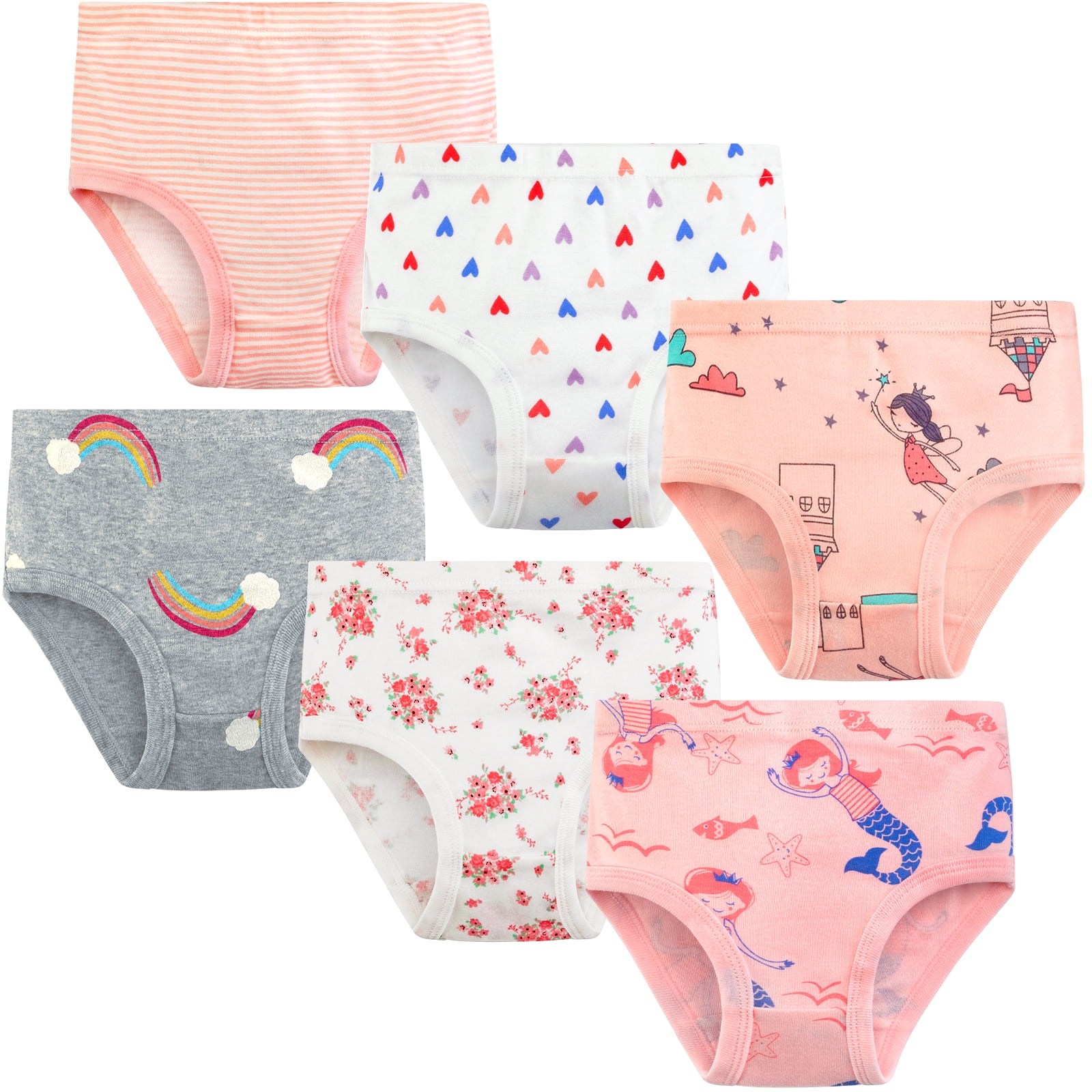 5 Pcs/lot Girls Panties Cotton Kids Beautiful Underwear Cartoon Children Briefs  Girls Breathable Triangle Underpants For Girls Color: 5-20GS003, Kid Size:  L (For 5-7 Years)