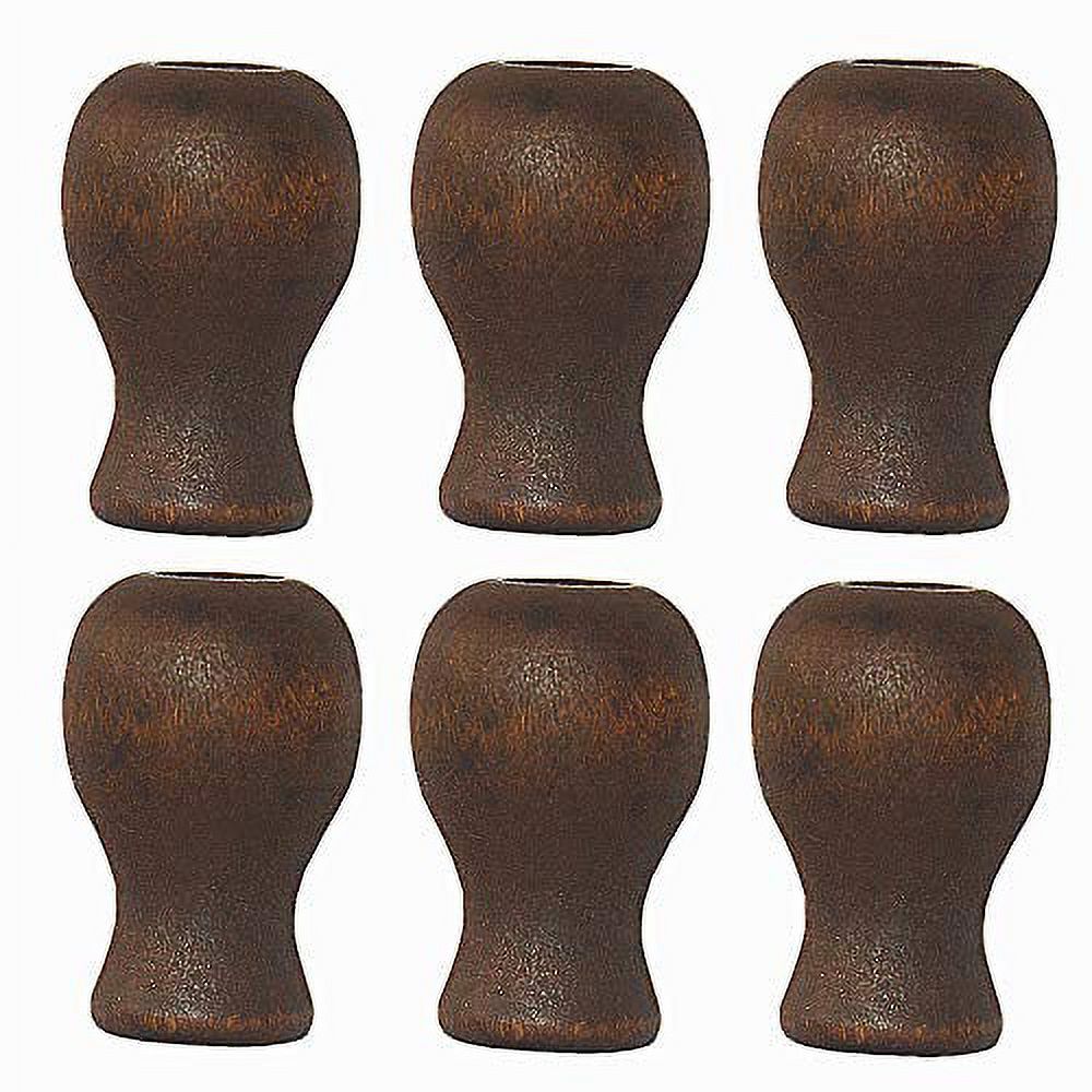 6pcs pull cord tassel real wood brown color drawstring tassels cord