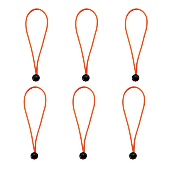 6pcs/set 15cm/5.9 inch Strong Durable Ball Cords Travel Luggage Ties Rope Tent Accessories - Orange