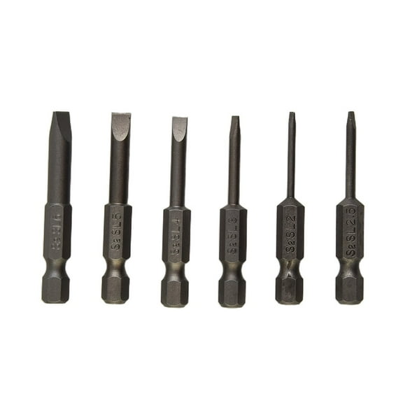 6pcs/set 50mm Flat Head Slotted Tip Magnetic Screwdrivers Bits 2.0-6.0mm