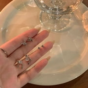 6pcs/set Korean Fashion Vintage Silver Color Hoop Earrings For Women Egirl Trendy Grunge Aesthetic Jewelry Y2K Accessories