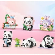 6pcs/set LOZ mini Blocks Kids Building Toys DIY Bricks Cute Pet Panda Rabbit Display Model Puzzle Girls Gift Home Decor 8801 8802 8803 8804 8805 8806