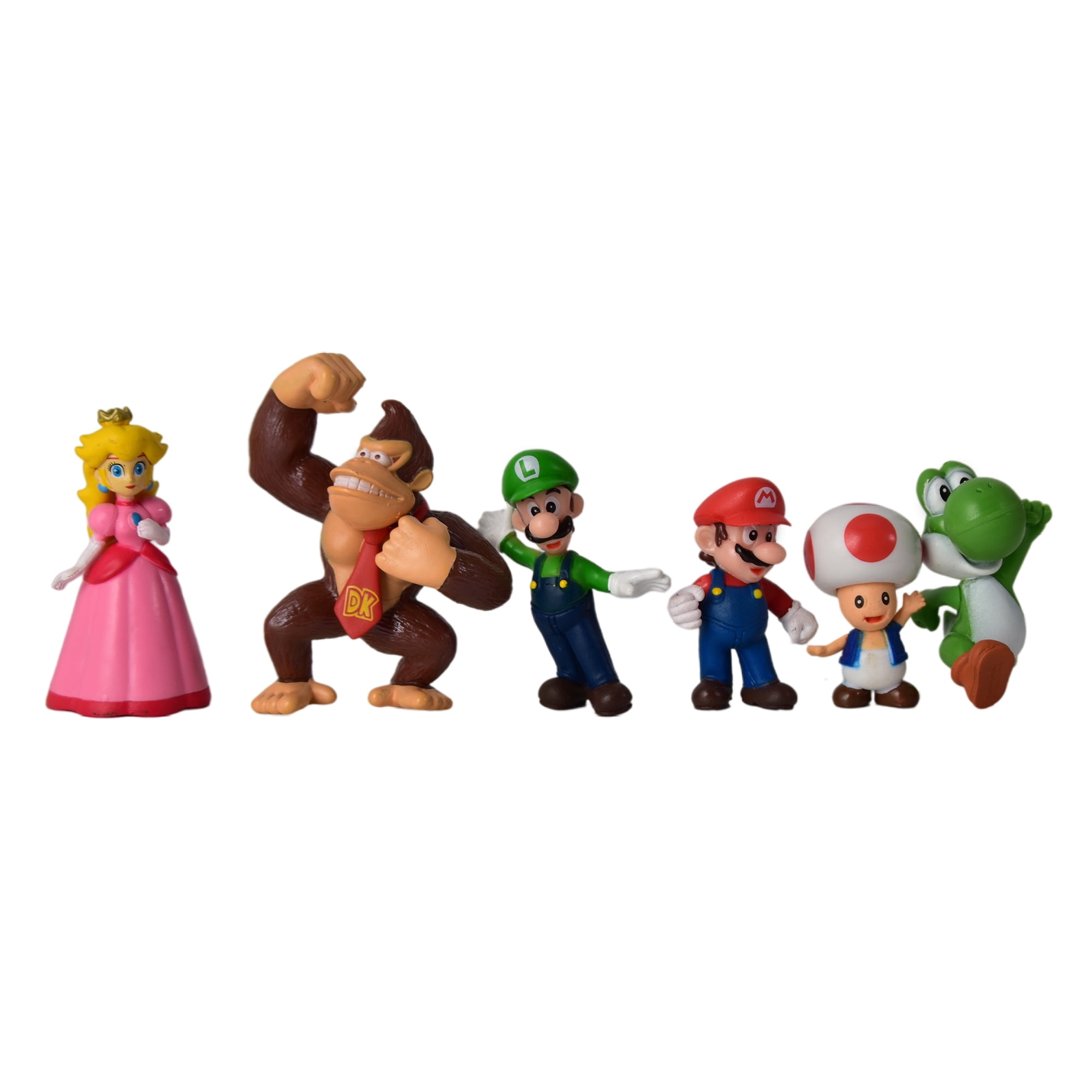 6pcs/set Mari0 Action Figures Toys, Luigi, Mari0, Princess Peach, Yoshi ...