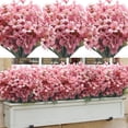 thumbnail image 1 of 6pcs violets Artificial Flowers Outdoor UV Resistant Plastic Faux Greenery Shrubs Fake Silk Flowers for Indoor Outside Home Garden Farmhouse Window Box Patio Porch Décor, 1 of 7