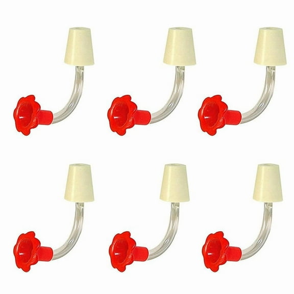 6pcs Hummingbird Feeder Tubes and Stoppers with Hummingbird Feeder Replacement Parts for Outdoor Making