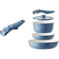thumbnail image 1 of 6pcsCeramic Cookware Set, Removable Handle Pots And Pans Non Stick, Rv Cookware Set, Non  Pots And Pans Set No  & PTFE & PFOA, Detachable Pots And Pans, Dishwasher & Oven Safe (Blue), 1 of 6