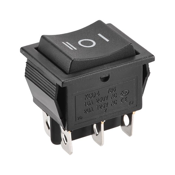 6pins 250V/16A Boat Rocker Switch Toggle Switch for Boat Car Marine Plastic Black 1pcs