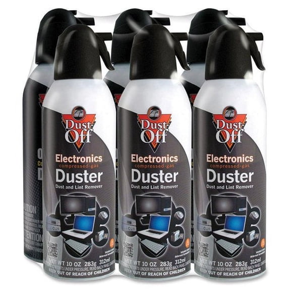 6pk Dust Off Compressed Air Computer TV Gas Cans Duster 10oz Laptop Keyboard CPU
