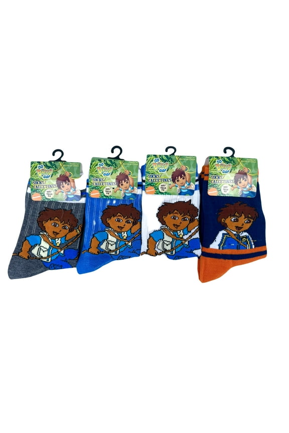 6pk Go Diego Go Boy's Socks (size 6-8) - Diego Assorted Colors Boy Socks