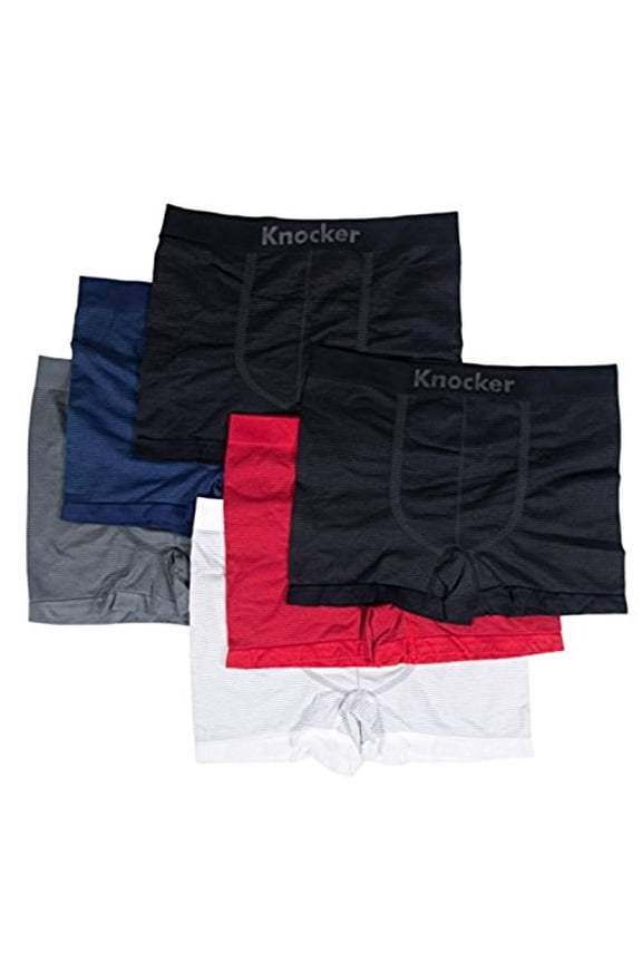 6pk Men's Seamless Athletic Compression Boxer Briefs Shorts Underwear One Size